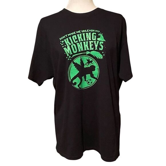 Don’t Make Me Unleash My Kicking Monkeys Black Large Wizard Of Oz - Picture 1 of 7